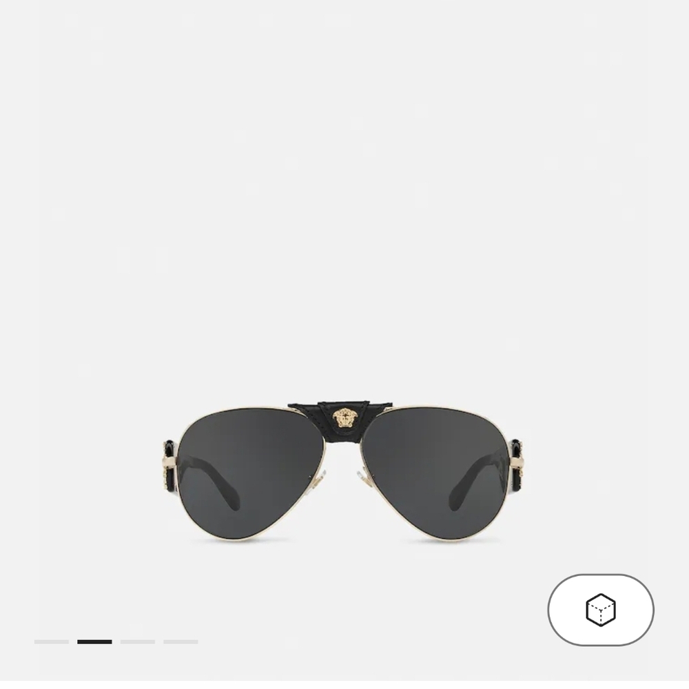 USED LIKE NEW. Versace Black and Gold Sunglasses